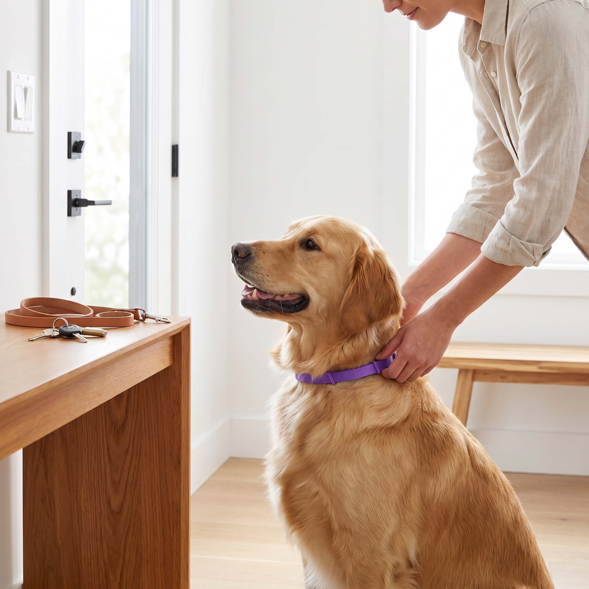 PawLax collar fitting effortlessly into the dog's daily life